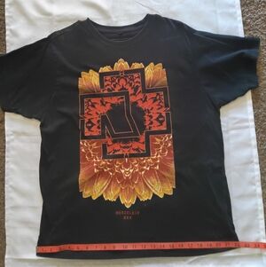 Rammstein Herzeleid XXV Black and Orange Graphic Tee
